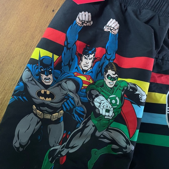 NWT Justice League Boys Batman Superman Swim Trunk Shorts - Picture 4 of 6